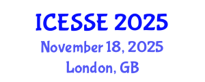 International Conference on Earth and Space Sciences and Engineering (ICESSE) November 18, 2025 - London, United Kingdom