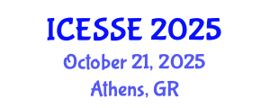 International Conference on Earth and Space Sciences and Engineering (ICESSE) October 21, 2025 - Athens, Greece