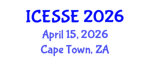 International Conference on Earth and Space Sciences and Engineering (ICESSE) April 15, 2026 - Cape Town, South Africa