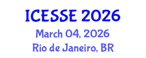 International Conference on Earth and Space Sciences and Engineering (ICESSE) March 04, 2026 - Rio de Janeiro, Brazil