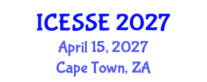 International Conference on Earth and Space Sciences and Engineering (ICESSE) April 15, 2027 - Cape Town, South Africa International Conference on Earth and Space Sciences and Engineering (ICESSE) April 15, 2027 - Cape Town, South Africa