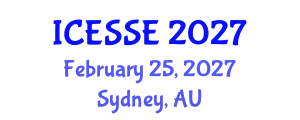 International Conference on Earth and Space Sciences and Engineering (ICESSE) February 25, 2027 - Sydney, Australia International Conference on Earth and Space Sciences and Engineering (ICESSE) February 25, 2027 - Sydney, Australia