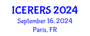 International Conference on Earth Resources and Environmental Remote Sensing (ICERERS) September 16, 2024 - Paris, France