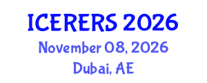 International Conference on Earth Resources and Environmental Remote Sensing (ICERERS) November 08, 2026 - Dubai, United Arab Emirates