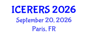 International Conference on Earth Resources and Environmental Remote Sensing (ICERERS) September 20, 2026 - Paris, France