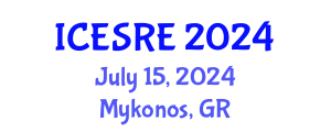 International Conference on Earth Science and Resource Engineering (ICESRE) July 15, 2024 - Mykonos, Greece