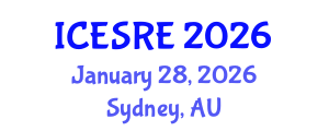 International Conference on Earth Science and Resource Engineering (ICESRE) January 28, 2026 - Sydney, Australia