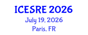 International Conference on Earth Science and Resource Engineering (ICESRE) July 19, 2026 - Paris, France