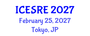 International Conference on Earth Science and Resource Engineering (ICESRE) February 25, 2027 - Tokyo, Japan International Conference on Earth Science and Resource Engineering (ICESRE) February 25, 2027 - Tokyo, Japan