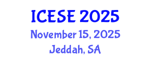 International Conference on Earthquake Analysis and Structural Engineering (ICESE) November 15, 2025 - Jeddah, Saudi Arabia