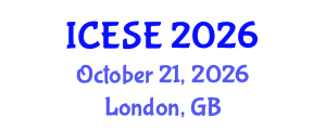 International Conference on Earthquake Analysis and Structural Engineering (ICESE) October 21, 2026 - London, United Kingdom