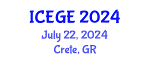International Conference on Earthquake and Geological Engineering (ICEGE) July 22, 2024 - Crete, Greece