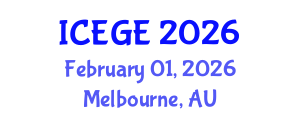 International Conference on Earthquake and Geological Engineering (ICEGE) February 01, 2026 - Melbourne, Australia