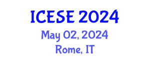 International Conference on Earthquake and Structural Engineering (ICESE) May 02, 2024 - Rome, Italy