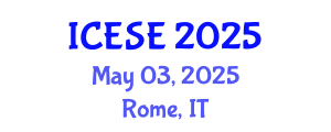 International Conference on Earthquake and Structural Engineering (ICESE) May 03, 2025 - Rome, Italy