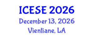 International Conference on Earthquake and Structural Engineering (ICESE) December 13, 2026 - Vientiane, Laos International Conference on Earthquake and Structural Engineering (ICESE) December 13, 2026 - Vientiane, Laos