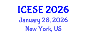 International Conference on Earthquake and Structural Engineering (ICESE) January 28, 2026 - New York, United States
