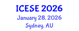 International Conference on Earthquake and Structural Engineering (ICESE) January 28, 2026 - Sydney, Australia