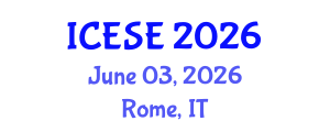 International Conference on Earthquake and Structural Engineering (ICESE) June 03, 2026 - Rome, Italy