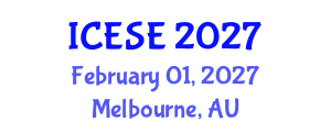 International Conference on Earthquake and Structural Engineering (ICESE) February 01, 2027 - Melbourne, Australia International Conference on Earthquake and Structural Engineering (ICESE) February 01, 2027 - Melbourne, Australia