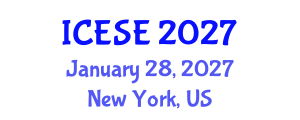 International Conference on Earthquake and Structural Engineering (ICESE) January 28, 2027 - New York, United States International Conference on Earthquake and Structural Engineering (ICESE) January 28, 2027 - New York, United States