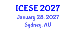 International Conference on Earthquake and Structural Engineering (ICESE) January 28, 2027 - Sydney, Australia International Conference on Earthquake and Structural Engineering (ICESE) January 28, 2027 - Sydney, Australia
