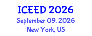 International Conference on Earthquake Engineering and Dynamics (ICEED) September 09, 2026 - New York, United States International Conference on Earthquake Engineering and Dynamics (ICEED) September 09, 2026 - New York, United States