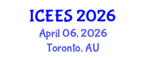 International Conference on Earthquake Engineering and Seismology (ICEES) April 06, 2026 - Toronto, Australia International Conference on Earthquake Engineering and Seismology (ICEES) April 06, 2026 - Toronto, Australia