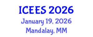 International Conference on Earthquake Engineering and Seismology (ICEES) January 19, 2026 - Mandalay, Myanmar International Conference on Earthquake Engineering and Seismology (ICEES) January 19, 2026 - Mandalay, Myanmar
