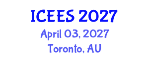 International Conference on Earthquake Engineering and Seismology (ICEES) April 03, 2027 - Toronto, Australia International Conference on Earthquake Engineering and Seismology (ICEES) April 03, 2027 - Toronto, Australia
