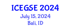 International Conference on Earthquake, Geological and Structural Engineering (ICEGSE) July 15, 2024 - Bali, Indonesia