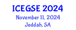 International Conference on Earthquake, Geological and Structural Engineering (ICEGSE) November 11, 2024 - Jeddah, Saudi Arabia