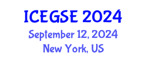 International Conference on Earthquake, Geological and Structural Engineering (ICEGSE) September 12, 2024 - New York, United States
