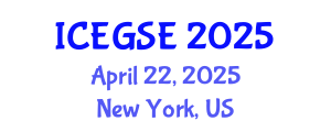 International Conference on Earthquake, Geological and Structural Engineering (ICEGSE) April 22, 2025 - New York, United States