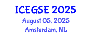 International Conference on Earthquake, Geological and Structural Engineering (ICEGSE) August 05, 2025 - Amsterdam, Netherlands