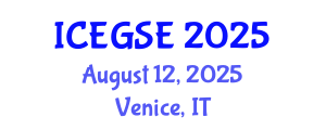 International Conference on Earthquake, Geological and Structural Engineering (ICEGSE) August 12, 2025 - Venice, Italy