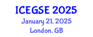 International Conference on Earthquake, Geological and Structural Engineering (ICEGSE) January 21, 2025 - London, United Kingdom