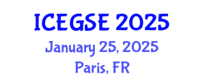 International Conference on Earthquake, Geological and Structural Engineering (ICEGSE) January 25, 2025 - Paris, France