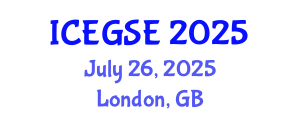 International Conference on Earthquake, Geological and Structural Engineering (ICEGSE) July 26, 2025 - London, United Kingdom