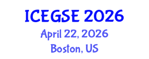 International Conference on Earthquake, Geological and Structural Engineering (ICEGSE) April 22, 2026 - Boston, United States