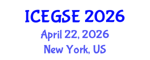 International Conference on Earthquake, Geological and Structural Engineering (ICEGSE) April 22, 2026 - New York, United States