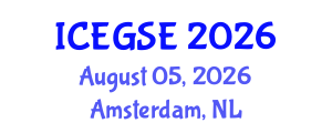 International Conference on Earthquake, Geological and Structural Engineering (ICEGSE) August 05, 2026 - Amsterdam, Netherlands