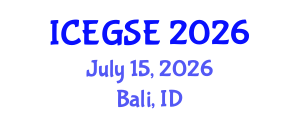 International Conference on Earthquake, Geological and Structural Engineering (ICEGSE) July 15, 2026 - Bali, Indonesia