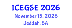 International Conference on Earthquake, Geological and Structural Engineering (ICEGSE) November 15, 2026 - Jeddah, Saudi Arabia