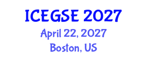 International Conference on Earthquake, Geological and Structural Engineering (ICEGSE) April 22, 2027 - Boston, United States International Conference on Earthquake, Geological and Structural Engineering (ICEGSE) April 22, 2027 - Boston, United States