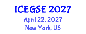 International Conference on Earthquake, Geological and Structural Engineering (ICEGSE) April 22, 2027 - New York, United States International Conference on Earthquake, Geological and Structural Engineering (ICEGSE) April 22, 2027 - New York, United States