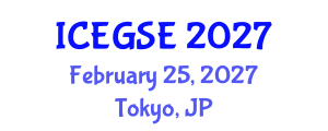 International Conference on Earthquake, Geological and Structural Engineering (ICEGSE) February 25, 2027 - Tokyo, Japan International Conference on Earthquake, Geological and Structural Engineering (ICEGSE) February 25, 2027 - Tokyo, Japan