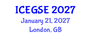 International Conference on Earthquake, Geological and Structural Engineering (ICEGSE) January 21, 2027 - London, United Kingdom
