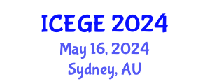 International Conference on Earthquake Geotechnical Engineering (ICEGE) May 16, 2024 - Sydney, Australia