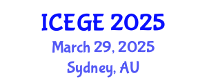 International Conference on Earthquake Geotechnical Engineering (ICEGE) March 29, 2025 - Sydney, Australia